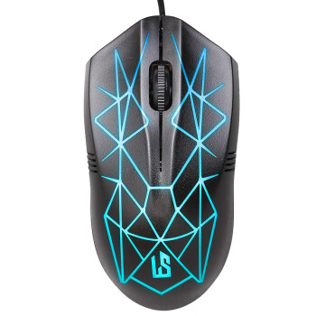 灵蛇（LINGSHE）有线鼠标发光鼠标人体工学鼠标M82黑色